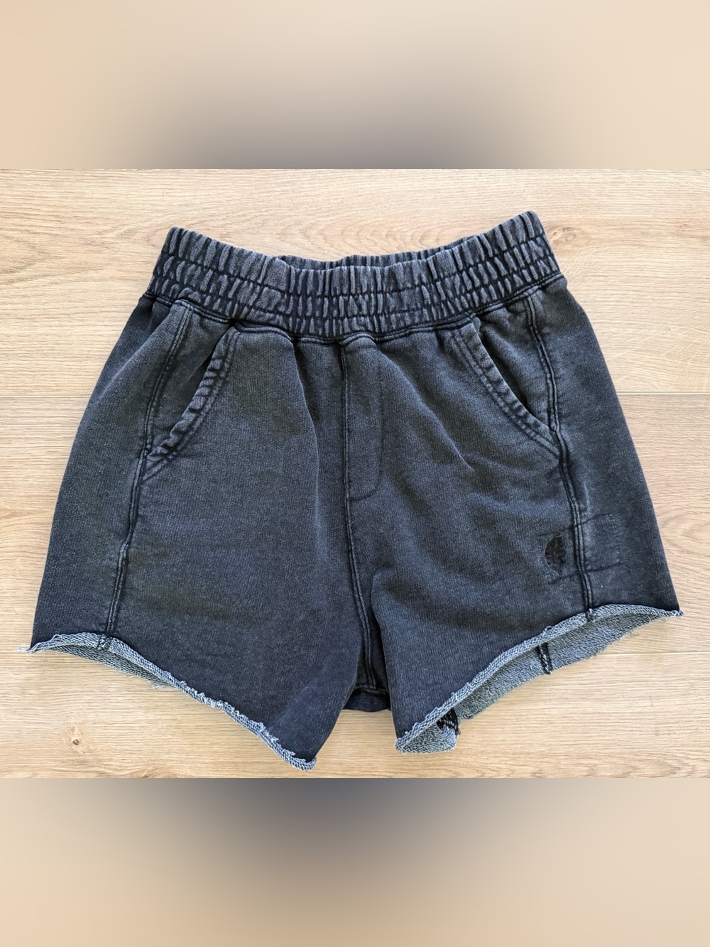 FP Movement Raw Hem Sweat Shorts Size XS Washed Black